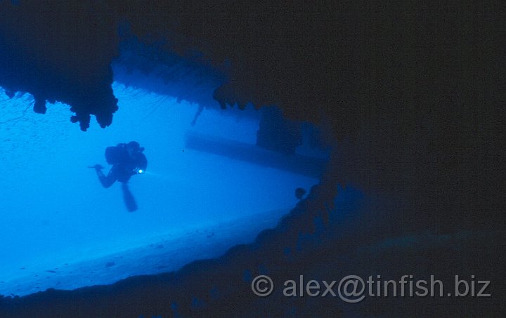 Arkansa Main Gun 3.jpg - Looking out from underneath the 26,000 ton Arkansas